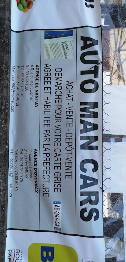 Auto man cars, Vendeur de Voitures d'Occasion à Nantua